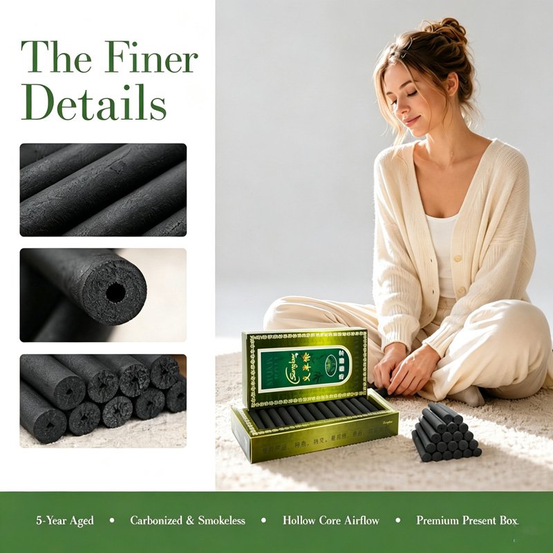 Smokeless Moxa Stick 1.2*12cm,10 pieces/box, - 图片 2