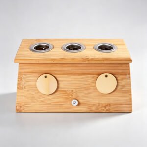 Bamboo 3-hole moxibustion box
