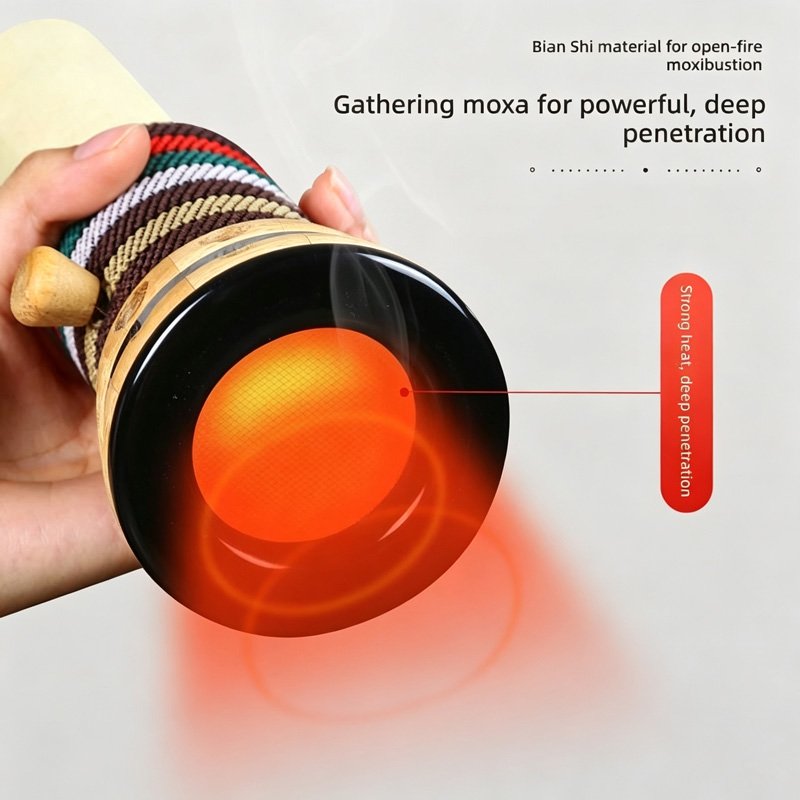Solid wood BianShi moxibustion scraping jar - 图片 3