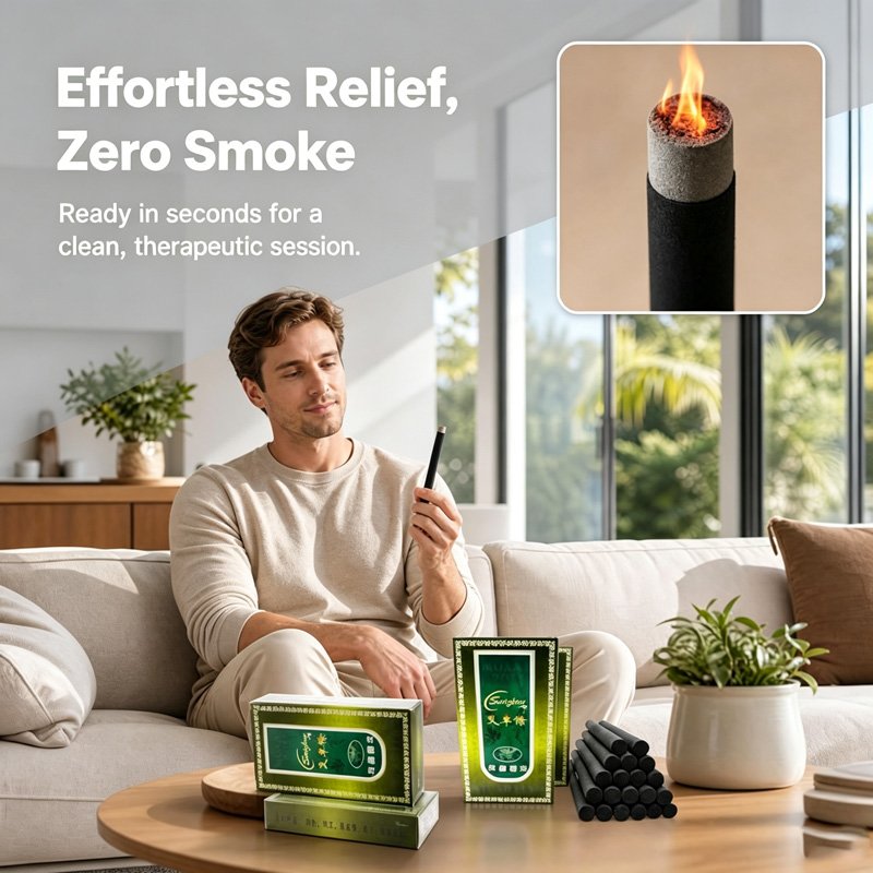 Smokeless Moxa Stick 1.2*12cm,10 pieces/box, - 图片 3