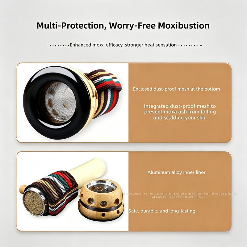 Solid wood BianShi moxibustion scraping jar - 图片 4