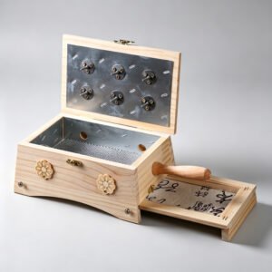Solid wood moxibustion box