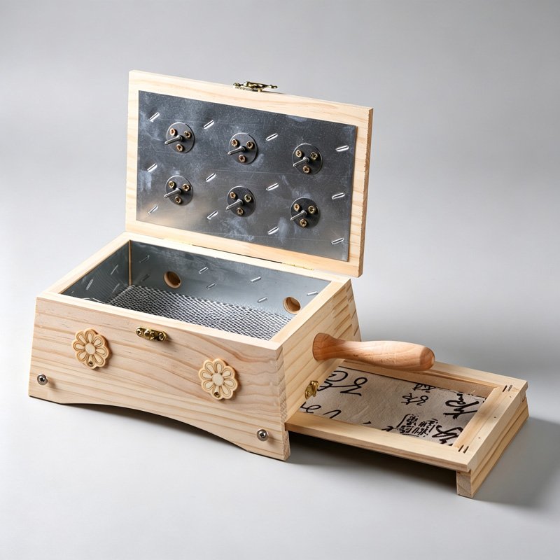 Solid wood moxibustion box